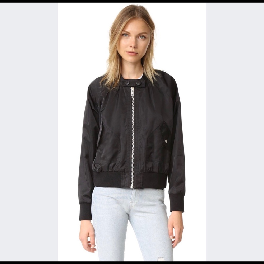 NWOT Free People Black Bomber Jacket
